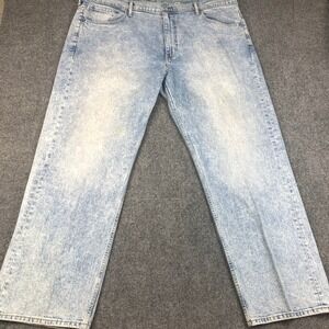 Levis 550 Relaxed Fit Acid Wash Blue Denim Jean Men 44x31 Vintage Style Wide Leg